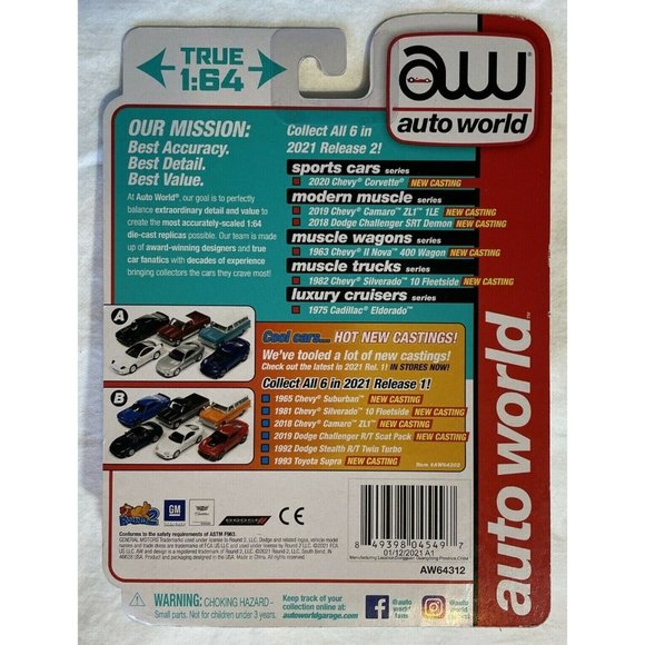 AUTO WORLD 1963 CHEVY II NOVA 400 WAGON 1:64  1 OF 13904 NEW - Picture 2 of 4